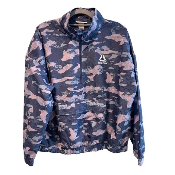 Reebok Jackets & Blazers - Reebok Camo 1/4 Zip Pullover Athletic‎ Jacket Windbreaker Purple Size Medium